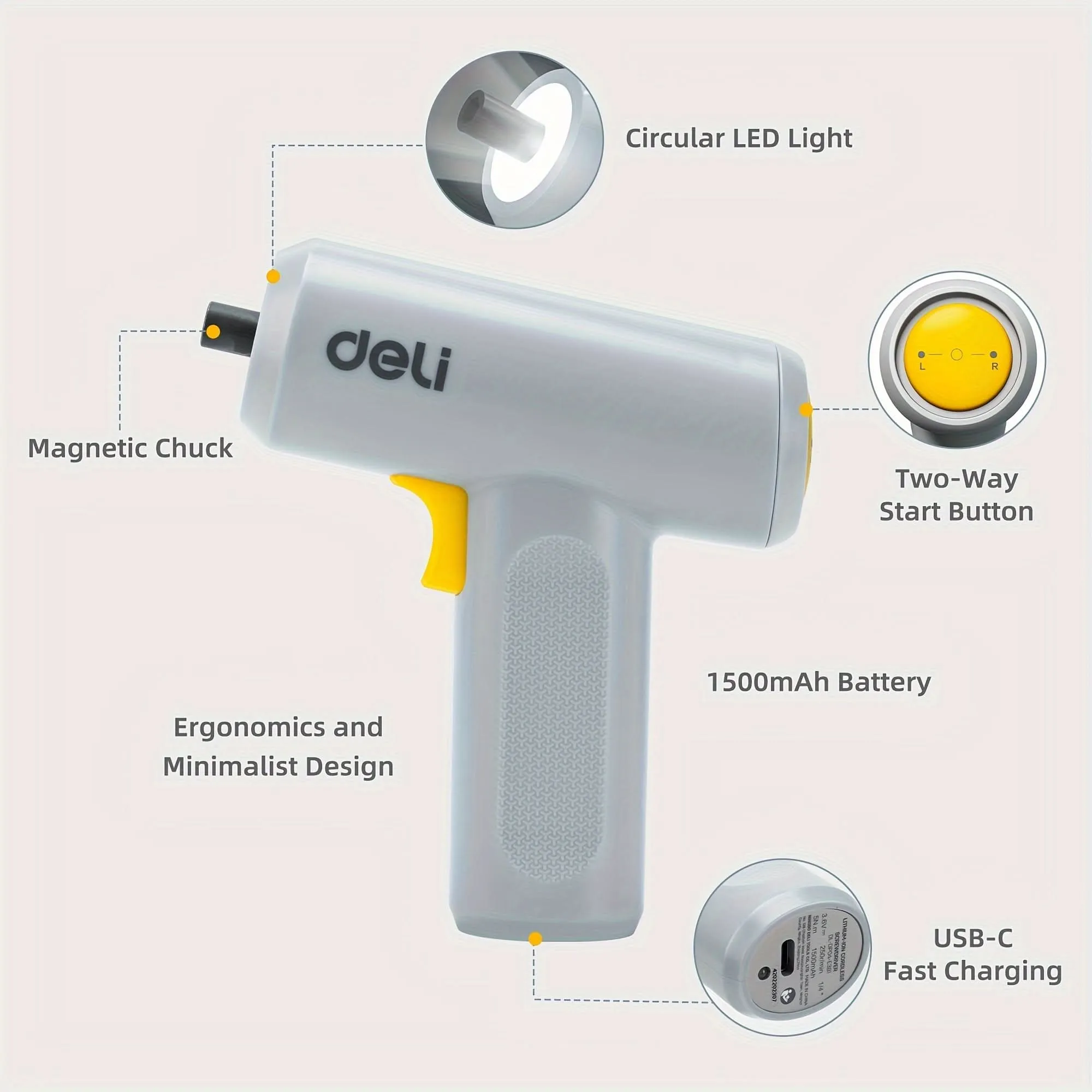 Cordless Electric Screwdriver Kit with 11 Bits