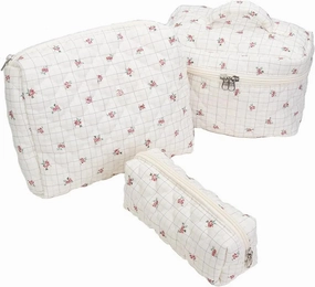 Cotton cosmetic bag niche portable toiletry storage bag three-piece set