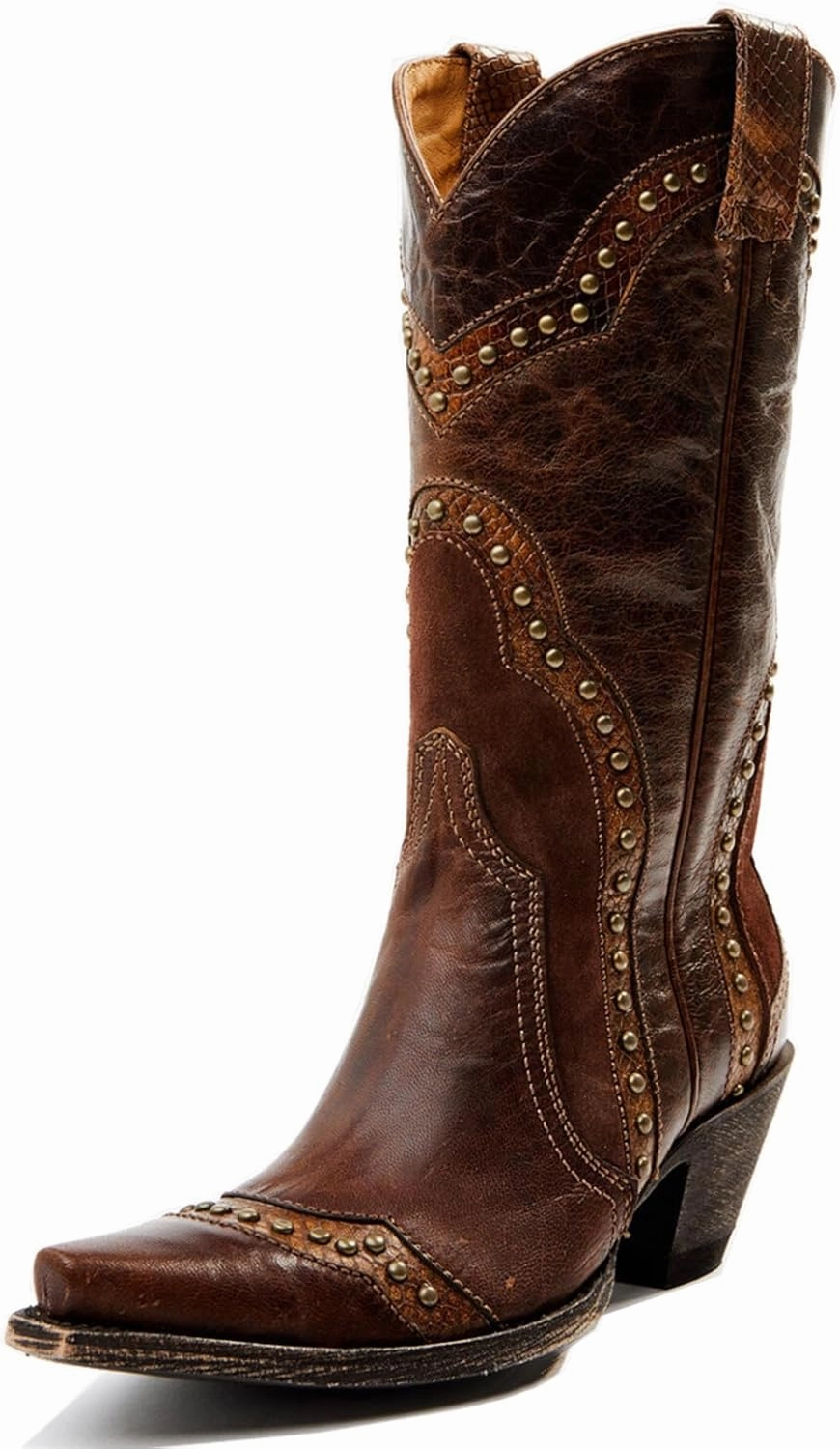 Cowboy Boots for Women Western Boots Cowgirl Ladies Pointed Toe Pull On Mid Calf Classic Fashion Dress Retro Boots