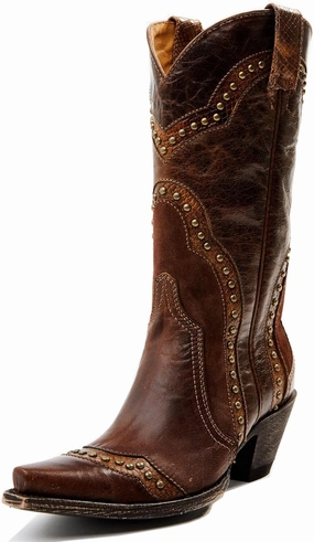 Cowboy Boots for Women Western Boots Cowgirl Ladies Pointed Toe Pull On Mid Calf Classic Fashion Dress Retro Boots