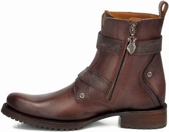 Cuadra Men's Boot in Genuine Leather with Zipper Brown
