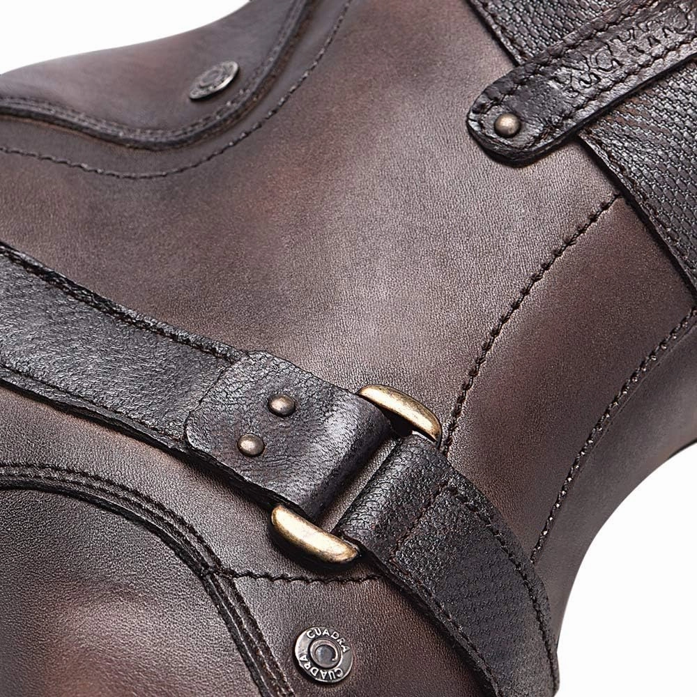 Cuadra Men's Boot in Genuine Leather with Zipper Brown