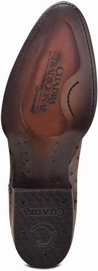 Cuadra Men's Western Boot in Genuine Ostrich Leather Brown