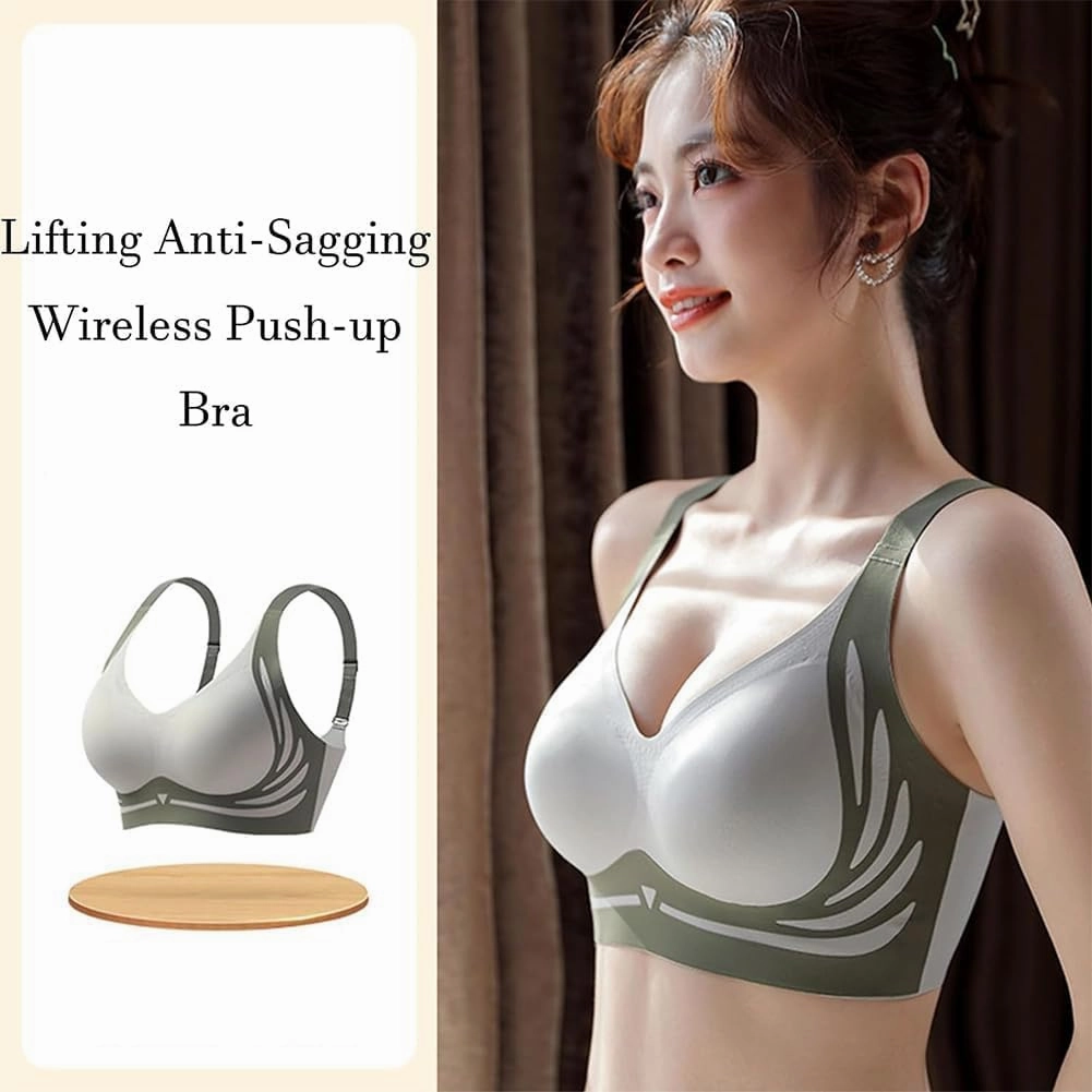 Currentlye Brassier, Currentlye Pro Bra, Sujetador Push Up Sin Aros,Anti-Sagging Wireless Push-Up Bra