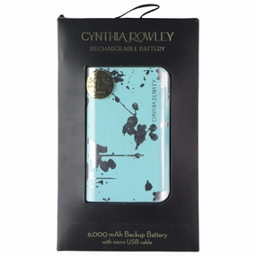 Cynthia Rowley 6000mAh Rechargeable Battery with Micro USB Cable - Teal Splatter