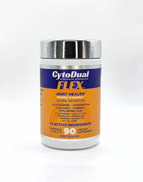 CytoDual Flex – Glucosamine, Chondroitin, MSM, H. Acid, Collagen – Joint Support for Back, Knees & Hands – Mobility, Cartilage, Antioxidant, Multi-Action – Fast-Acting Chewables – 90 Days