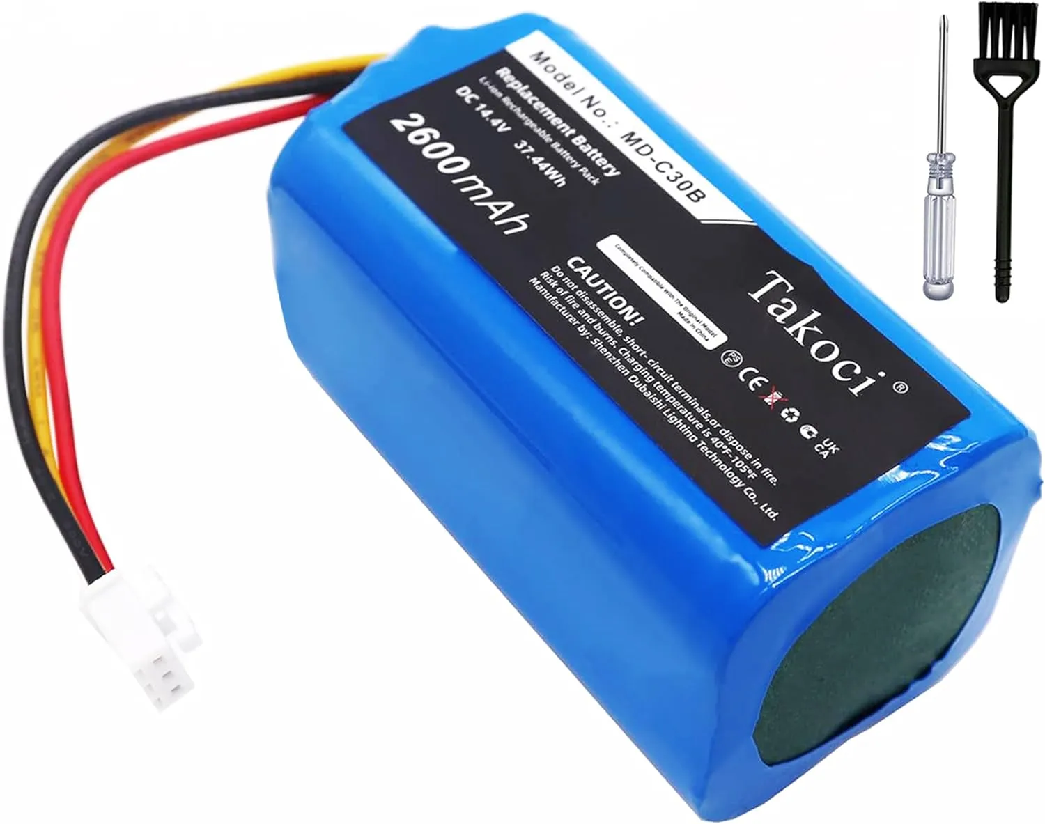 D071-INR-CH-4S1P Battery Compatible with Ihome IHRV2 Eclipse AutoVac Liectroux MD-C30B Robot Vacuum Cleaner 14.4V/2600mAh