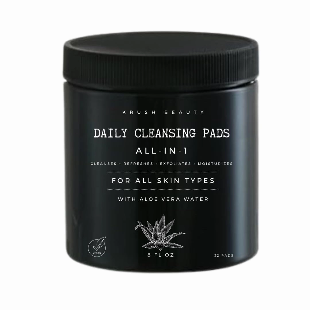 Daily Cleansing Pads, All-in-1 Makeup Remover and Skin Cleanser, 60 Count