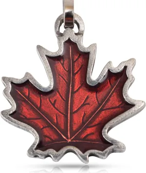 DANFORTH - Maple Leaf/Autumn Zipper Pull, Charming Pewter Clip-on Zipper Accessory Gift for Jacket, Purse, Bag or Backpack, Handcast in USA, Measures 1" High