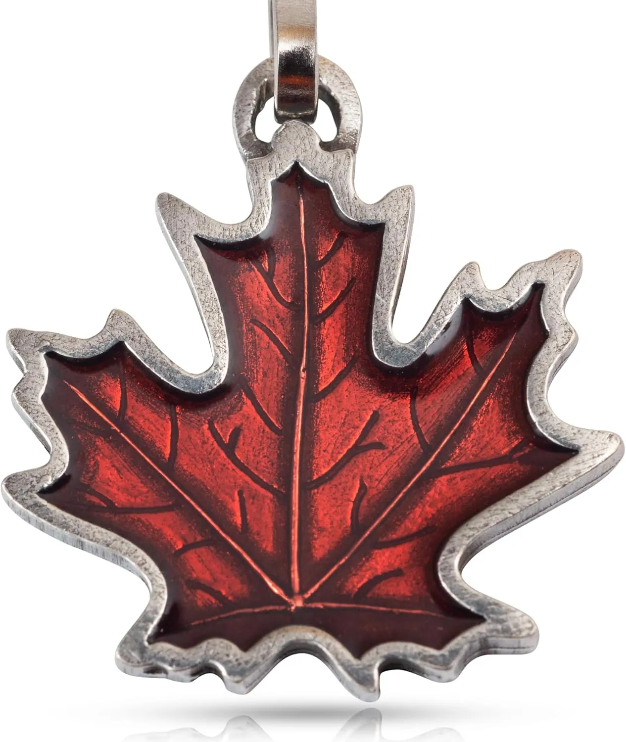 DANFORTH - Maple Leaf/Autumn Zipper Pull, Charming Pewter Clip-on Zipper Accessory Gift for Jacket, Purse, Bag or Backpack, Handcast in USA, Measures 1" High
