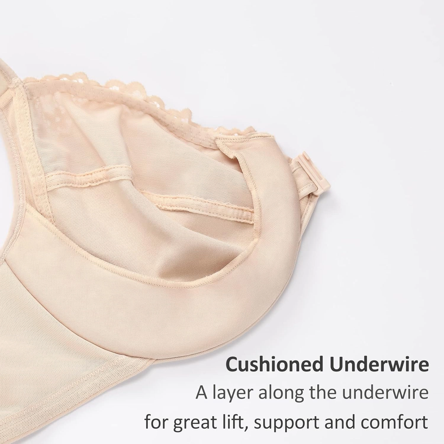 DELIMIRA Women's Front Closure Bras Plus Size Lace Full Coverage Underwire Unlined Bra
