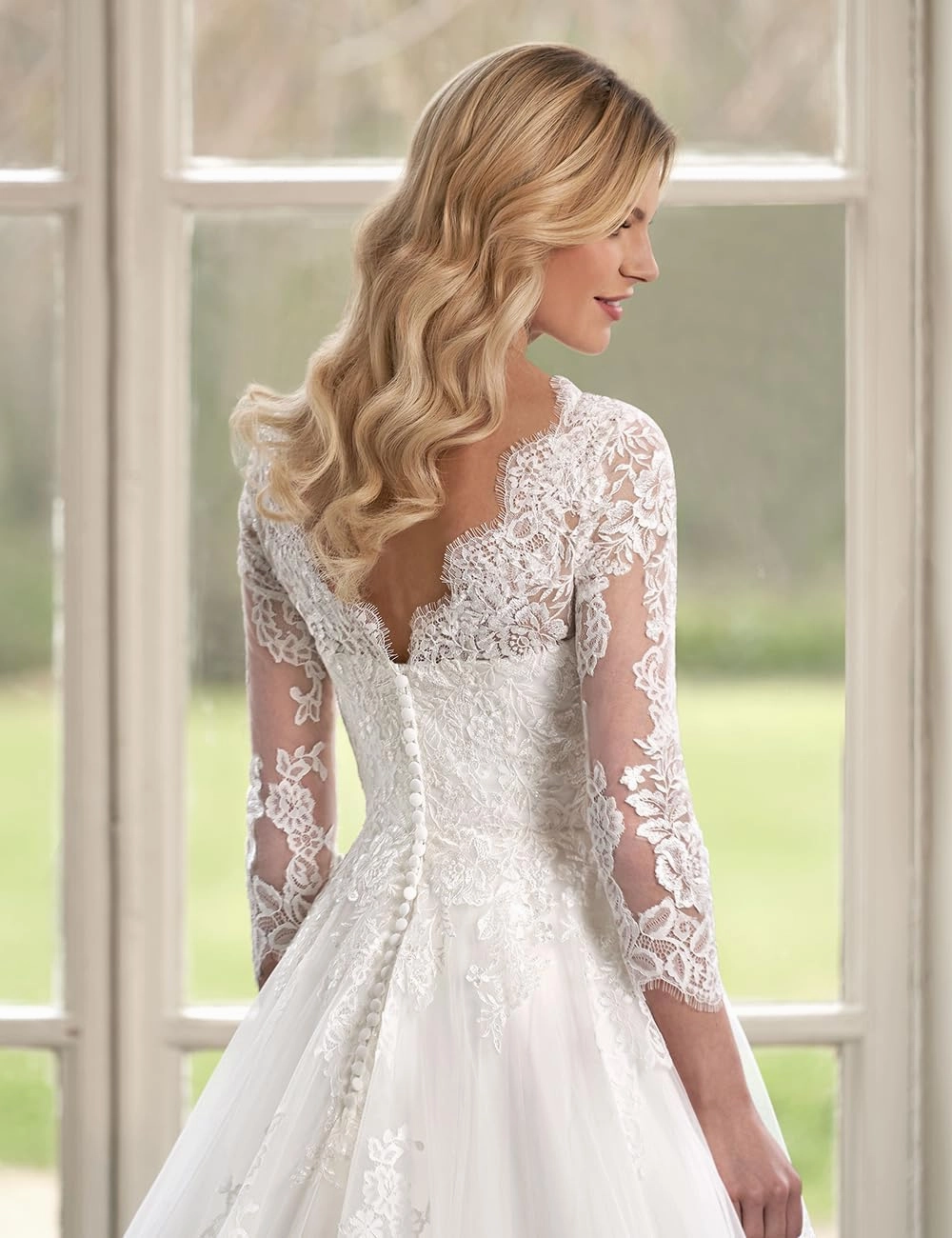 Dessiny Boho Wedding Dresses for Bride with Slit Lace Appliques Long Sleeve Mermaid Bridal Dresses for Wedding 2025 DE08