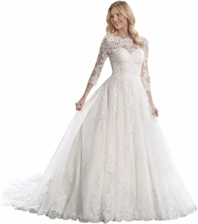Dessiny Boho Wedding Dresses for Bride with Slit Lace Appliques Long Sleeve Mermaid Bridal Dresses for Wedding 2025 DE08