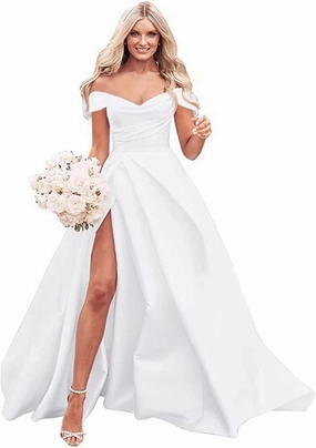 Dessiny Boho Wedding Dresses for Bride with Slit Lace Appliques Long Sleeve Mermaid Bridal Dresses for Wedding 2025 DE08