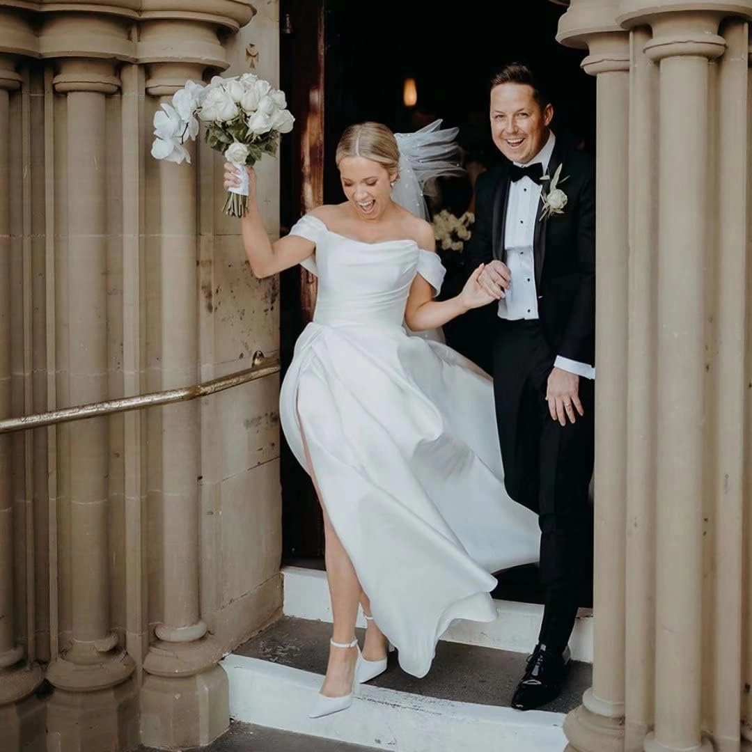 Dessiny Boho Wedding Dresses for Bride with Slit Lace Appliques Long Sleeve Mermaid Bridal Dresses for Wedding 2025 DE08