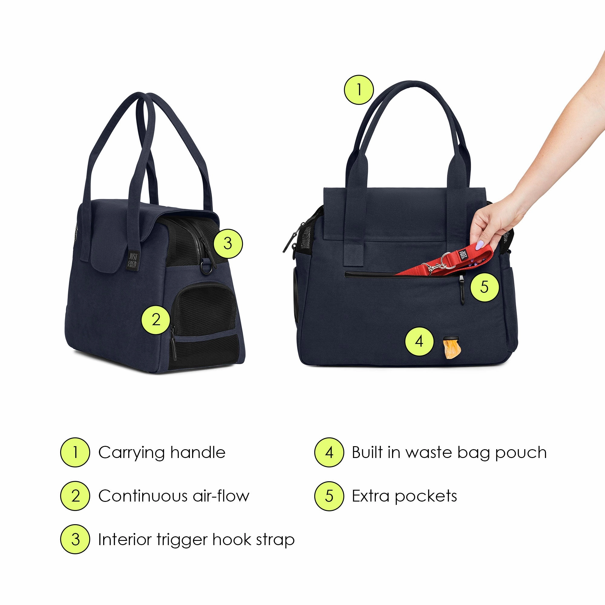 DESTINATION DOG TOTE - NAVY.