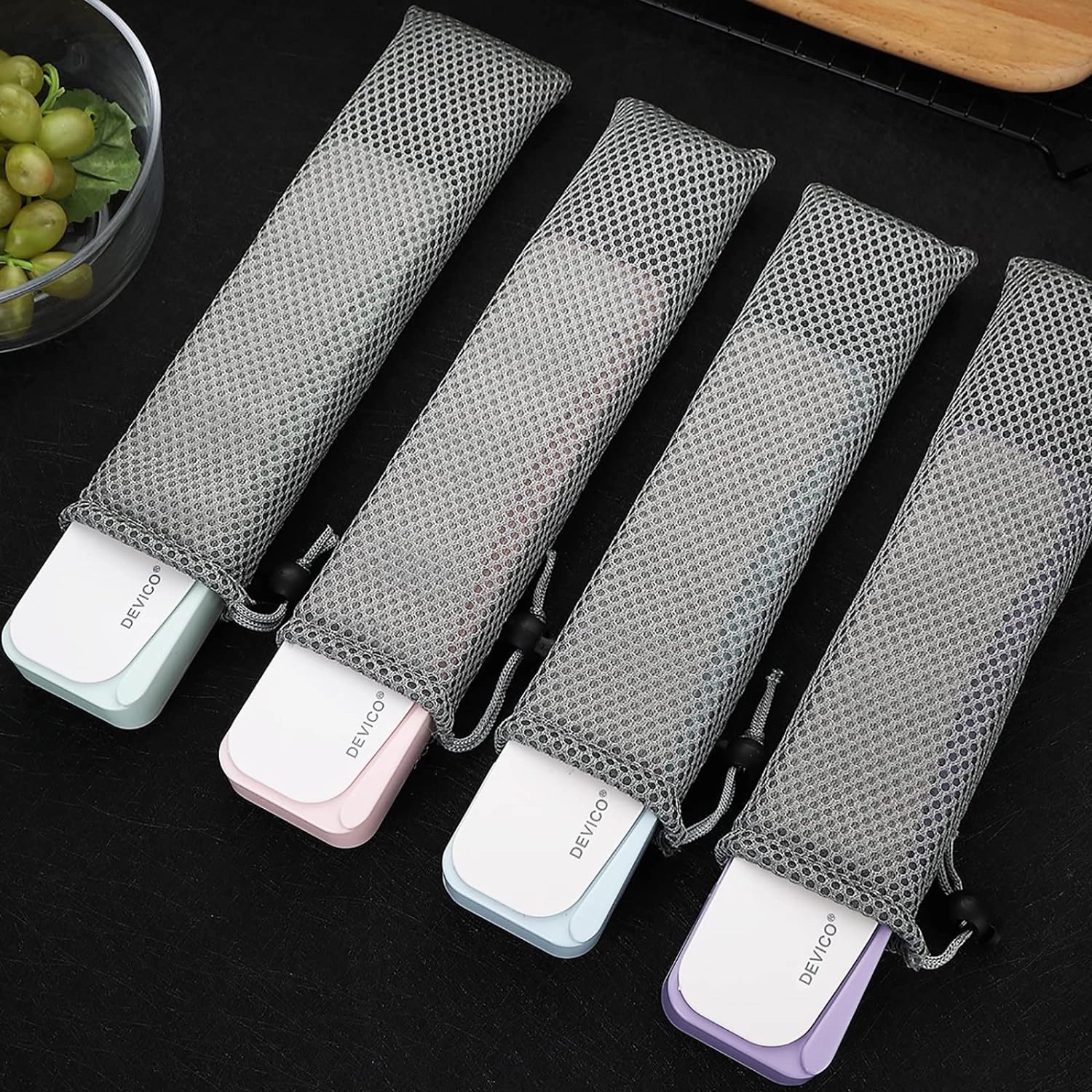 DEVICO Travel Utensils With Case, 18/8 Stainless Steel Camping Utensils, Reusable Portable Silverware Cutlery Set For Lunch Box, Include Fork Spoon Chopsticks