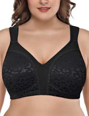 Deyllo Women's Full Coverage Plus Size Comfort Minimizer Bra Wirefree Non Padded