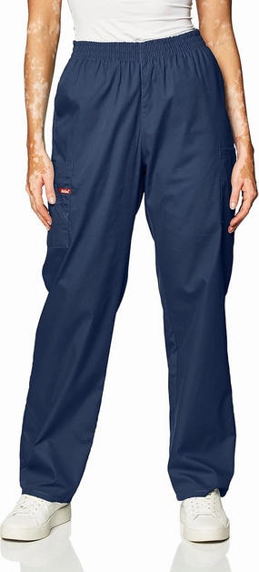 Dickies EDS Signature Scrubs for Women, Elastic Waist Pull-On Cargo Pants for Women in Soft Brushed Poplin 86106