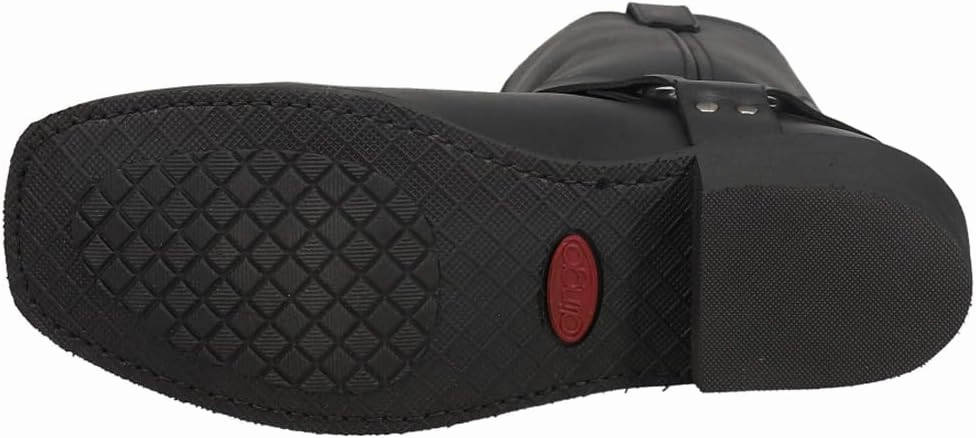 Dingo Mens Dean Harness Square Toe Motorcycle Casual Boots Mid Calf - Black
