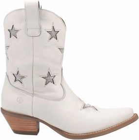 Dingo Womens Star Struck Tooled Inlay Snip Toe Pull On Casual Boots Ankle Mid Heel 2-3" - Black