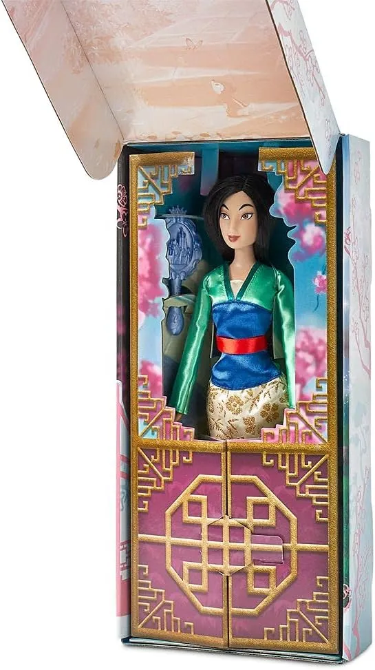 Disney Store Official Disney Princess Classic Doll (Mulan), 11 Inches, Includes Brush with Molded Details, Fully Posable Toy in Classic Outfit - Disney Princess Toys for Girls