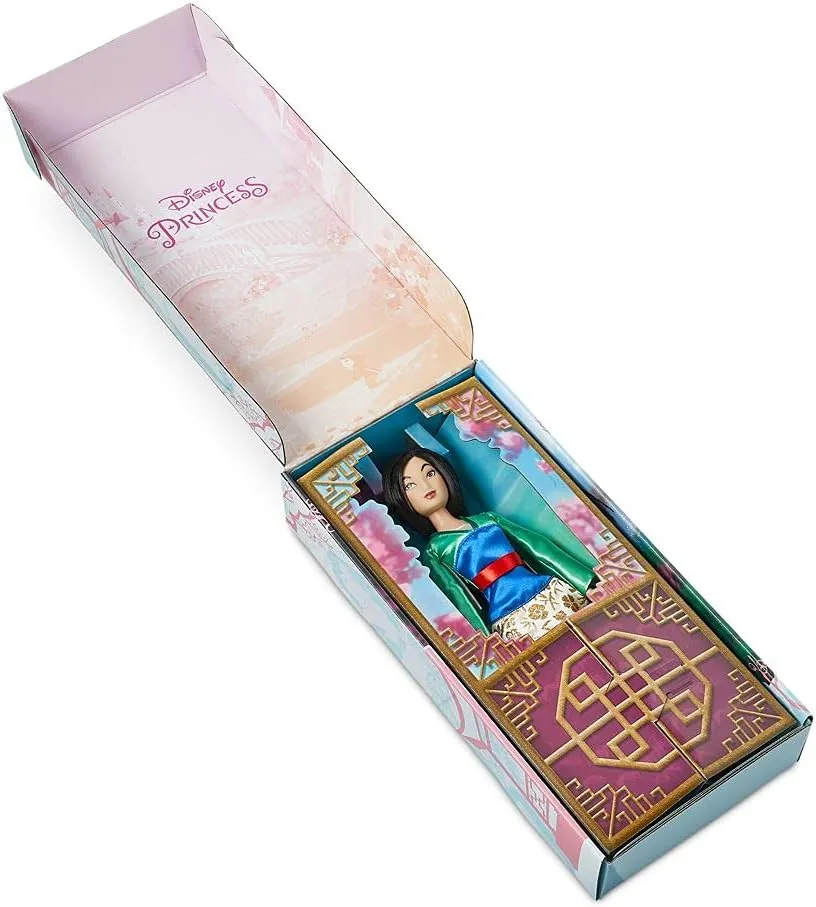 Disney Store Official Disney Princess Classic Doll (Mulan), 11 Inches, Includes Brush with Molded Details, Fully Posable Toy in Classic Outfit - Disney Princess Toys for Girls