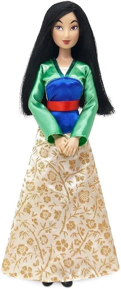 Disney Store Official Disney Princess Classic Doll (Mulan), 11 Inches, Includes Brush with Molded Details, Fully Posable Toy in Classic Outfit - Disney Princess Toys for Girls