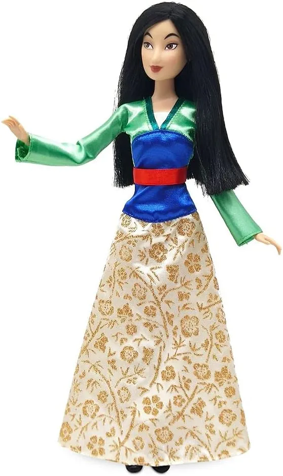 Disney Store Official Disney Princess Classic Doll (Mulan), 11 Inches, Includes Brush with Molded Details, Fully Posable Toy in Classic Outfit - Disney Princess Toys for Girls