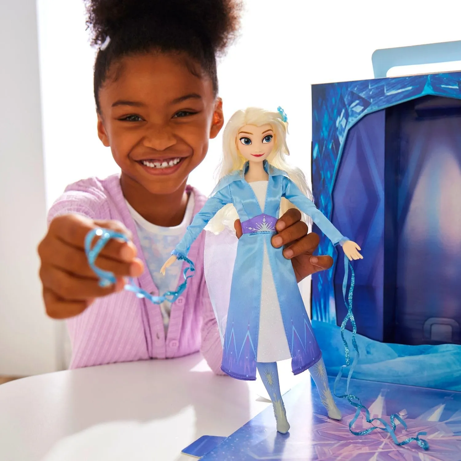 Disney Store Official Princess Story Doll (Elsa from Frozen) 11 Inches, Includes Coloring Book and Additional Dress, Princess Doll in Classic Outfit, Princess Toys for Girls