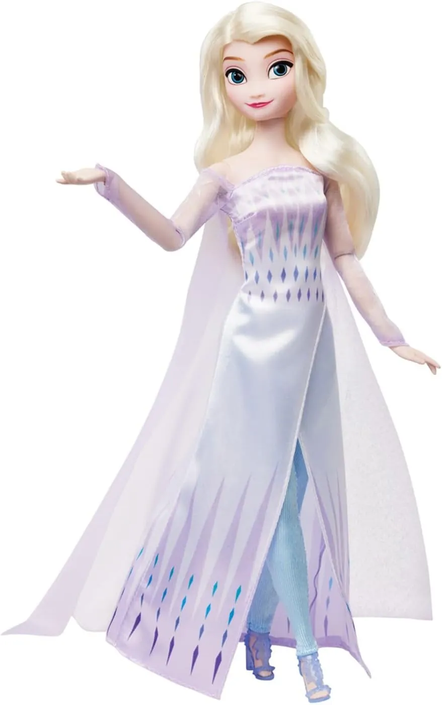 Disney Store Official Princess Story Doll (Elsa from Frozen) 11 Inches, Includes Coloring Book and Additional Dress, Princess Doll in Classic Outfit, Princess Toys for Girls