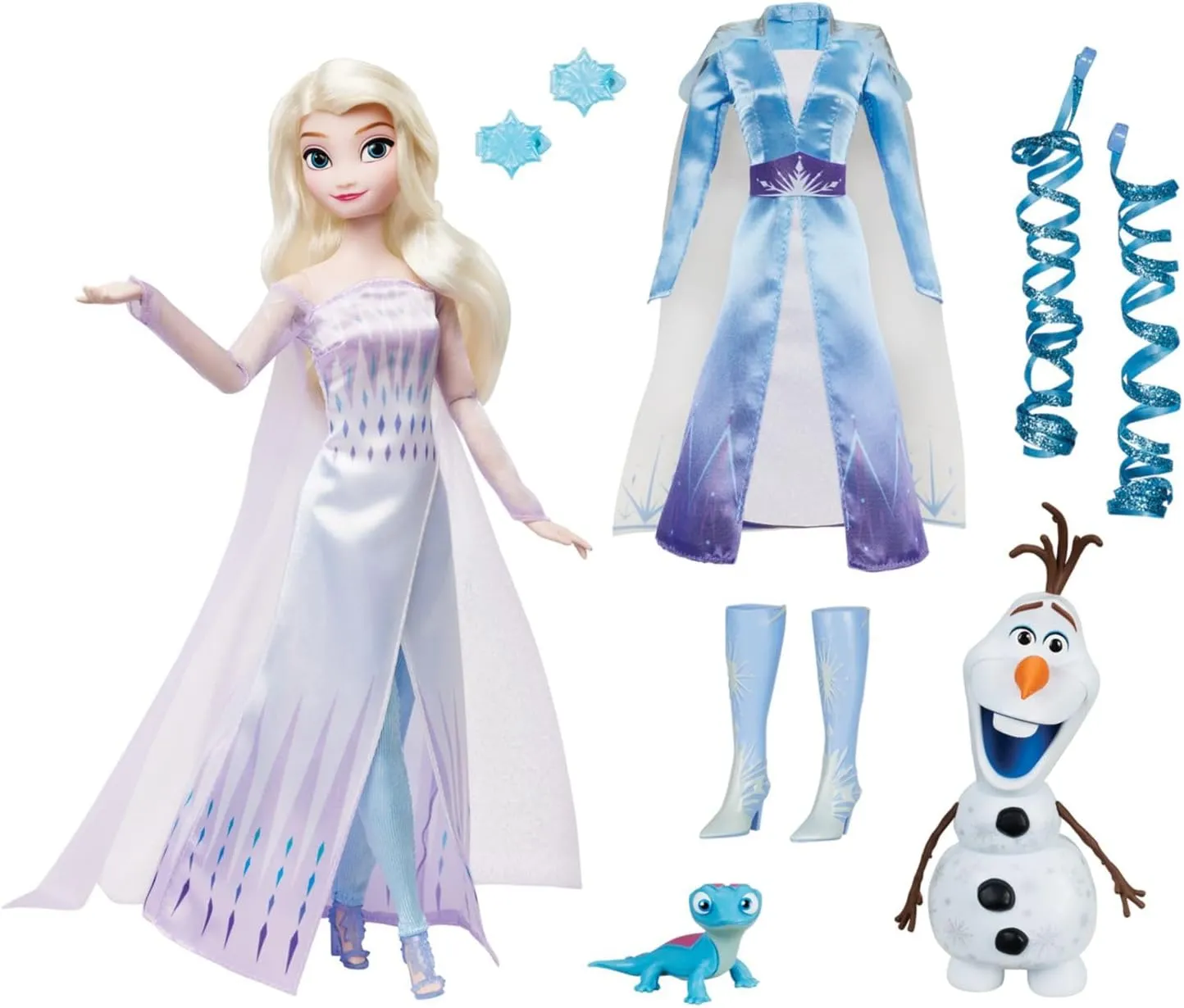 Disney Store Official Princess Story Doll (Elsa from Frozen) 11 Inches, Includes Coloring Book and Additional Dress, Princess Doll in Classic Outfit, Princess Toys for Girls
