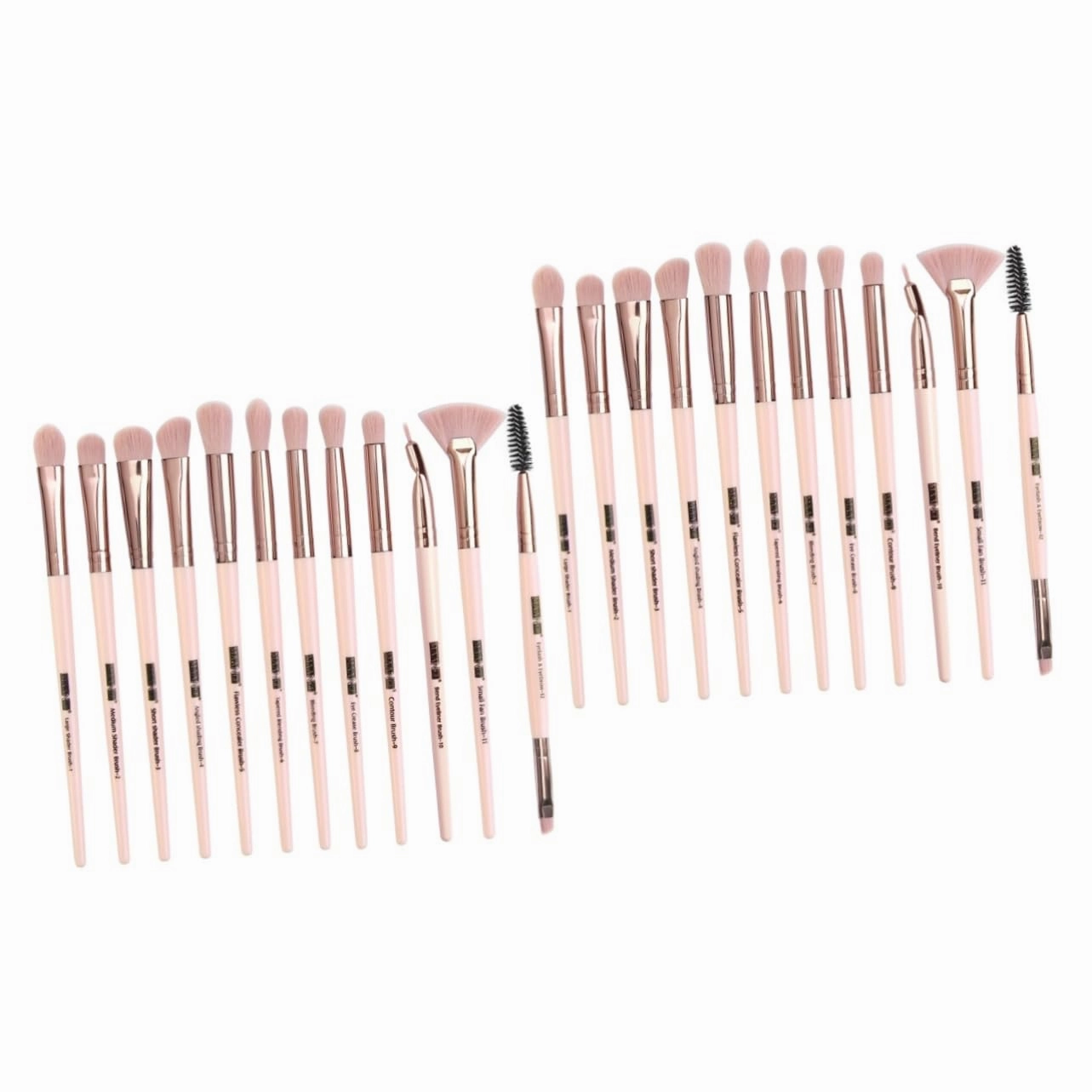 DOITOOL 2sets Eyeshadow Brush Women Multifunctional Makeup Tool Kit Rose Gold Accents Cosmetic Brushes for Daily Use Beginners Makeup