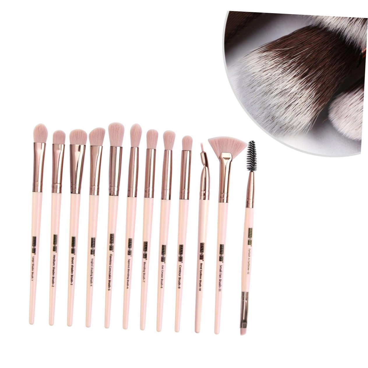 DOITOOL 2sets Eyeshadow Brush Women Multifunctional Makeup Tool Kit Rose Gold Accents Cosmetic Brushes for Daily Use Beginners Makeup