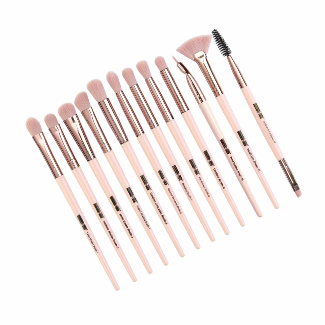 DOITOOL 2sets Eyeshadow Brush Women Multifunctional Makeup Tool Kit Rose Gold Accents Cosmetic Brushes for Daily Use Beginners Makeup