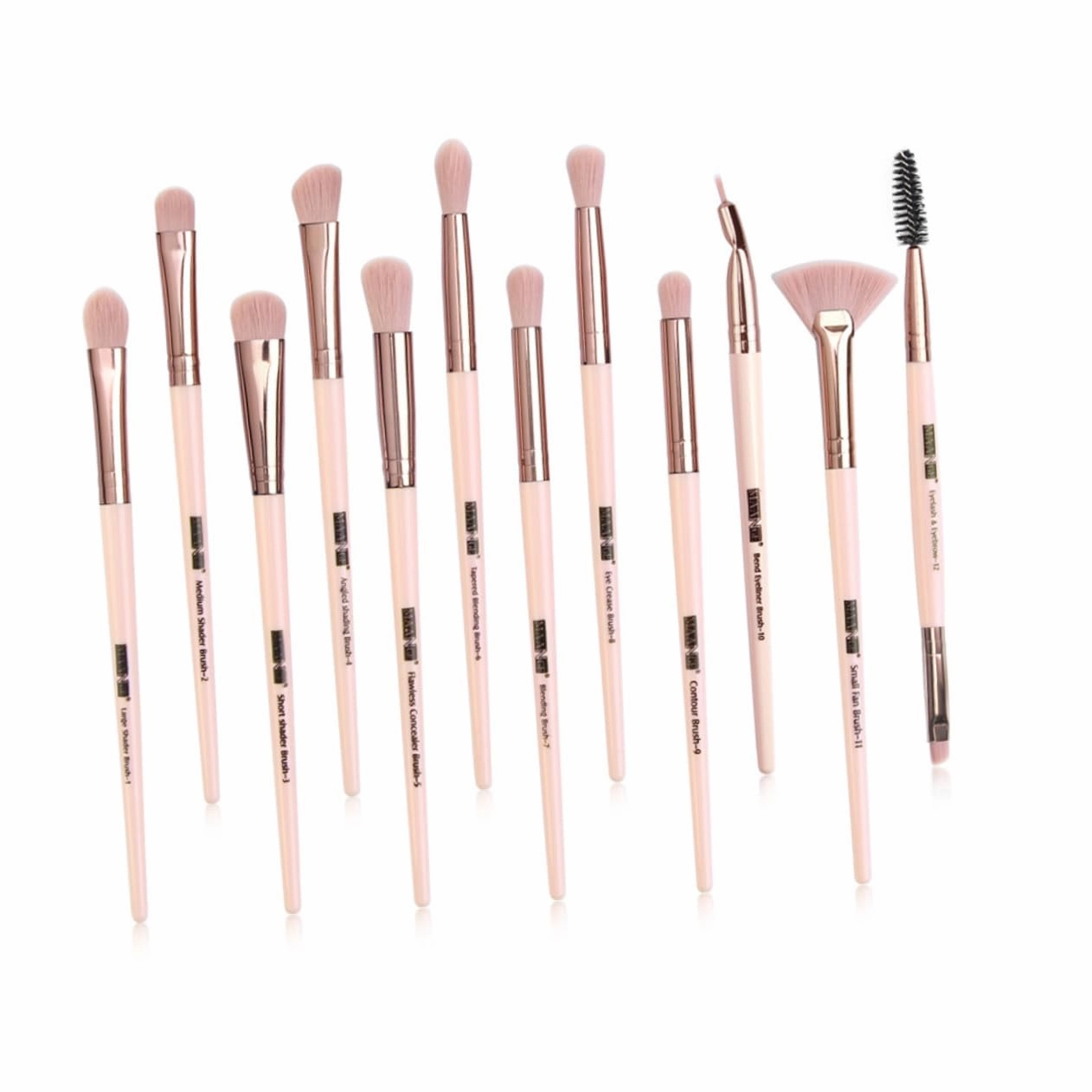 DOITOOL 2sets Eyeshadow Brush Women Multifunctional Makeup Tool Kit Rose Gold Accents Cosmetic Brushes for Daily Use Beginners Makeup