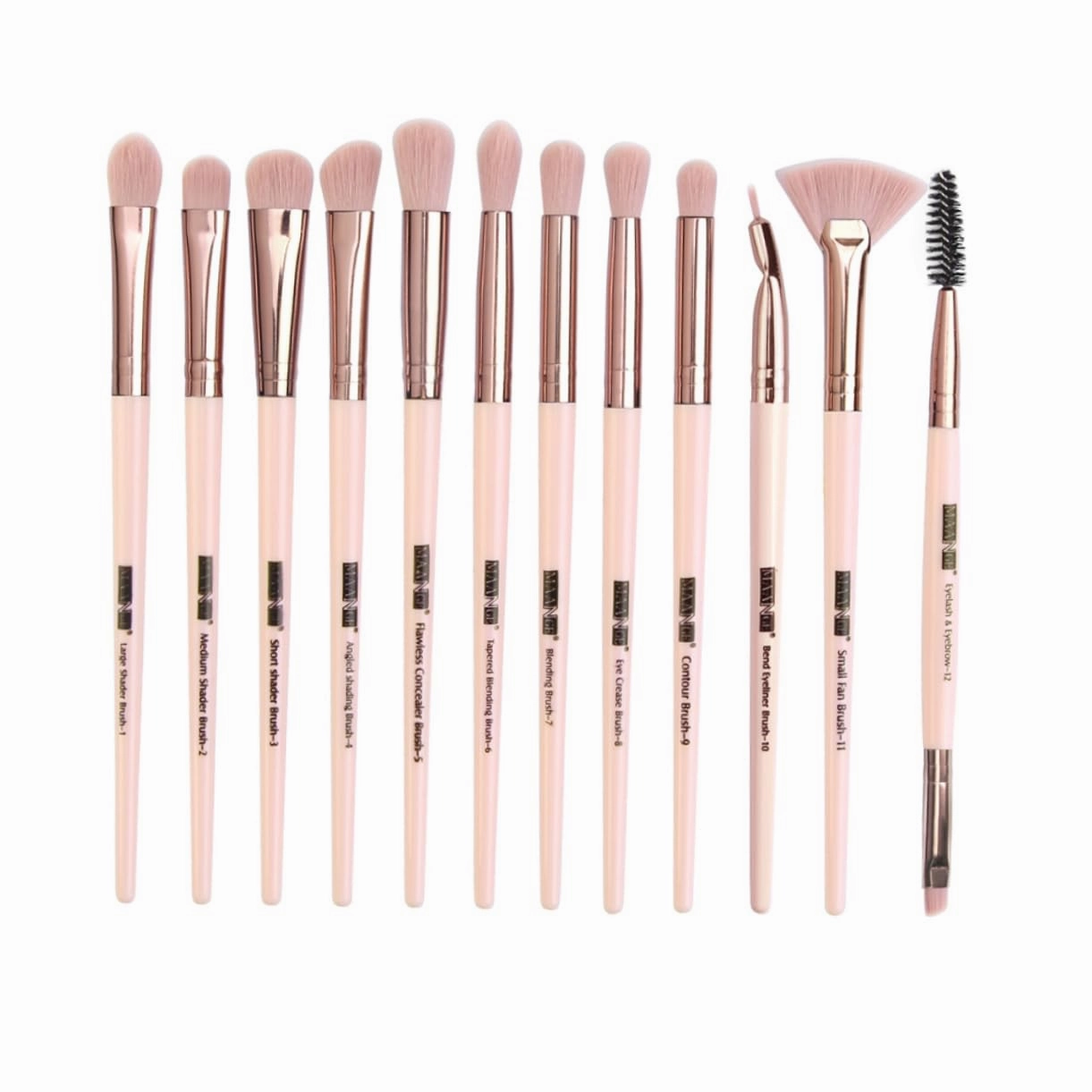 DOITOOL 2sets Eyeshadow Brush Women Multifunctional Makeup Tool Kit Rose Gold Accents Cosmetic Brushes for Daily Use Beginners Makeup