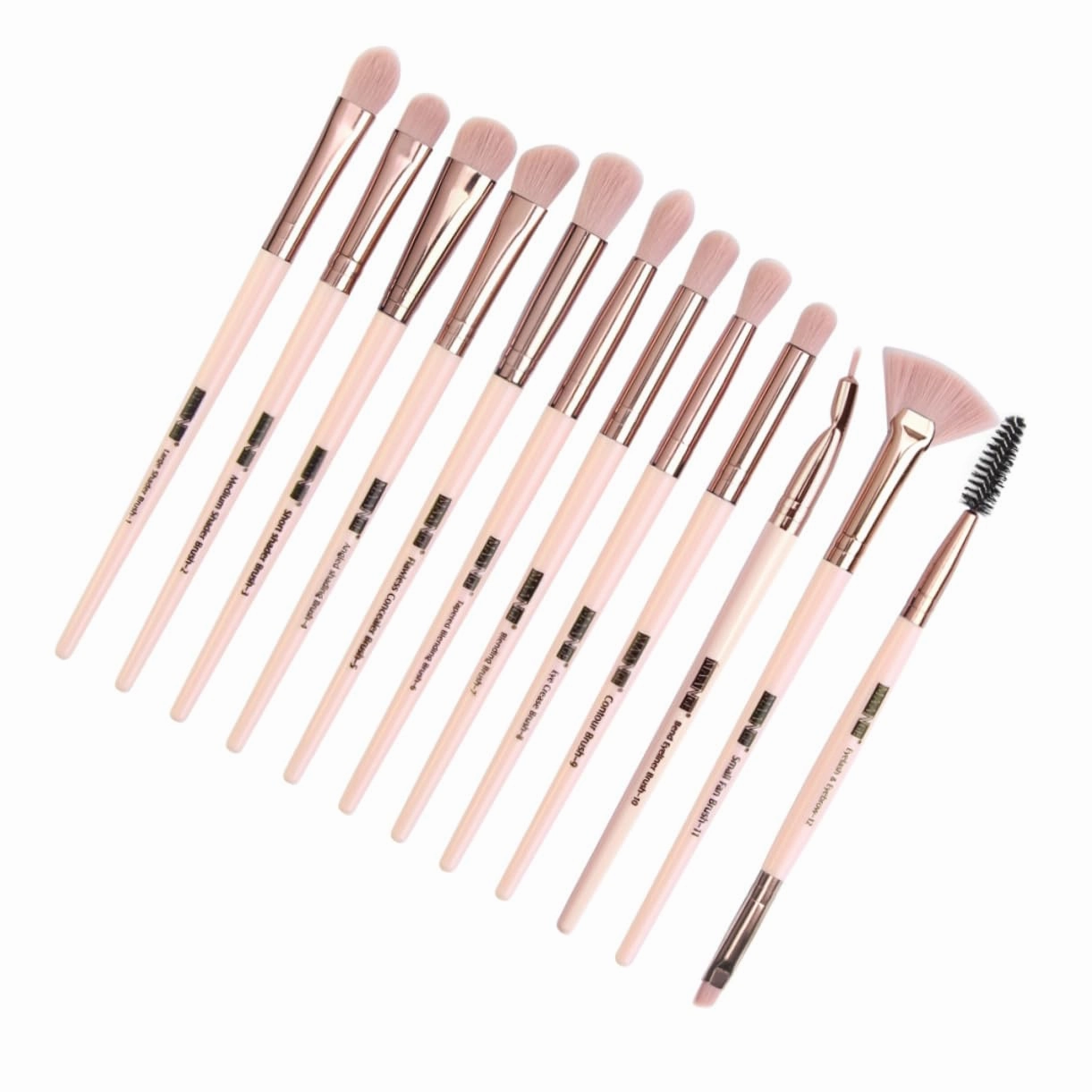 DOITOOL 2sets Eyeshadow Brush Women Multifunctional Makeup Tool Kit Rose Gold Accents Cosmetic Brushes for Daily Use Beginners Makeup