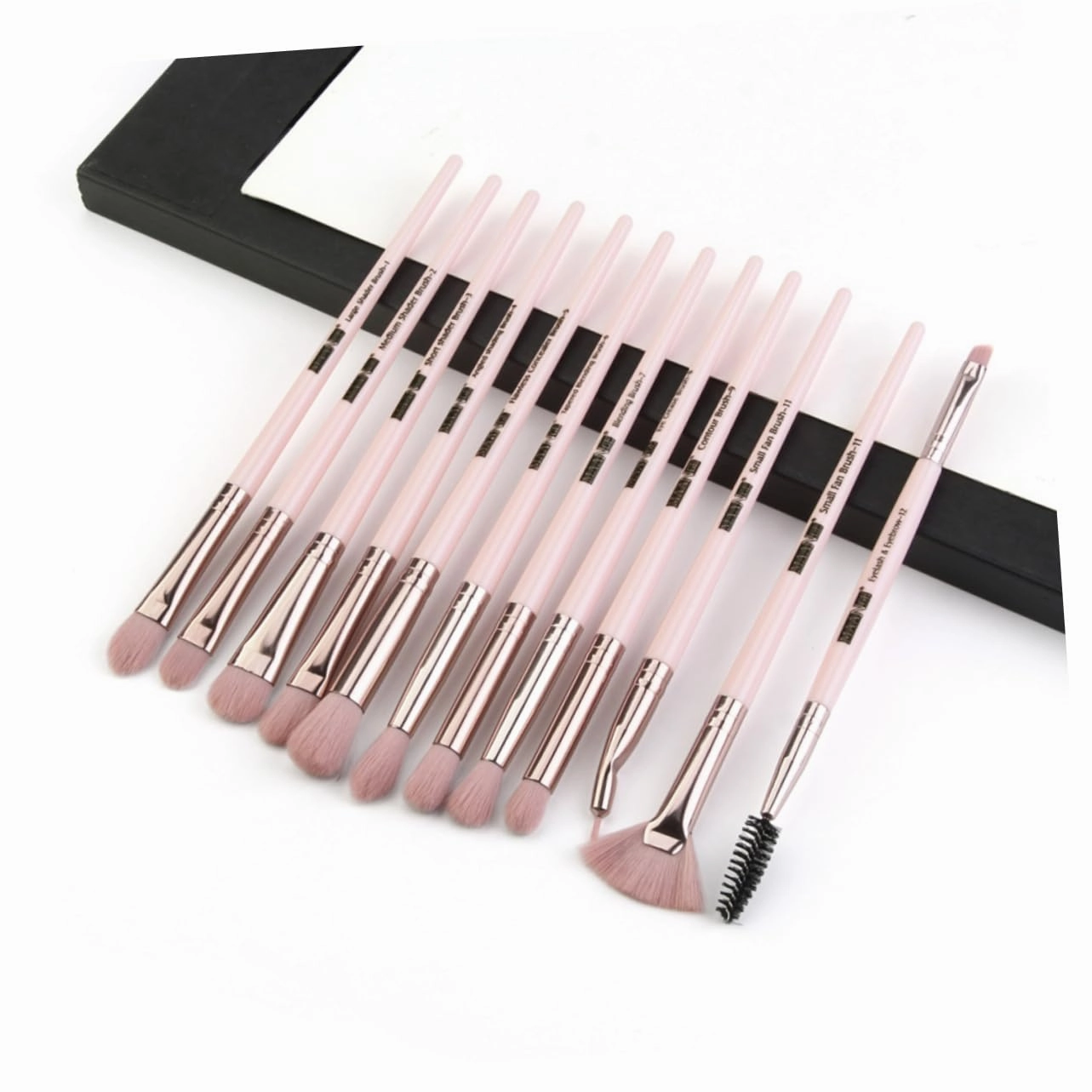 DOITOOL 2sets Eyeshadow Brush Women Multifunctional Makeup Tool Kit Rose Gold Accents Cosmetic Brushes for Daily Use Beginners Makeup