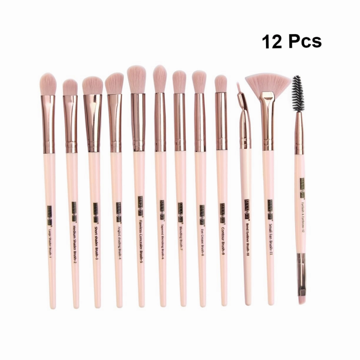 DOITOOL 2sets Eyeshadow Brush Women Multifunctional Makeup Tool Kit Rose Gold Accents Cosmetic Brushes for Daily Use Beginners Makeup
