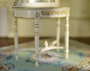Dollhouse1/12 Decoration Dressing Table & Mirror Hand Painted White Fine Elegant Miniature SZJ163A