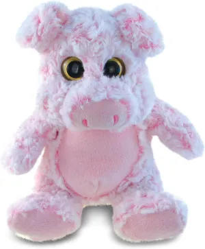 DolliBu Plush Pig Stuffed Animal - Soft Fur Huggable Sitting Pig, Adorable Playtime Pink Pig Plush Toy, Cute Farm Life Cuddle Gift, Super Soft Plush Doll Animal Toy for Kids & Adults - 9 Inch