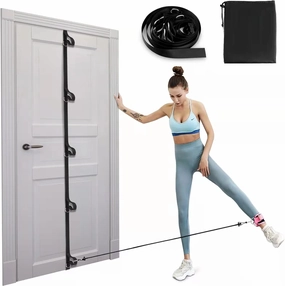Door Anchor Strap for Resistance Bands, Portable Workout Resistance Band Door Anchors, Space Saving Easy Set Up Home Gym, Secure Multi Point Anchor Gym for Home Fitness