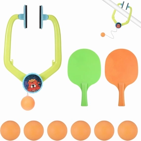 Door Ping Pong Game,Hanging Table Tennis Trainer Portable Set,Adjustable Door Frame Ping Pong Game for Kids,Portable Table Tennis Set with Racket and Balls,Rush Hour Tabletop Games(1Set)