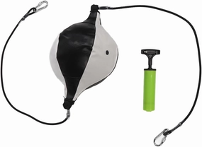 Double End Bag, Double End Punching Ball, Double End Speed Boxing Bag, with Adjustable Cord Inflator, PU Leather, Enhance Agility, for Reaction, Agility (Black and White)