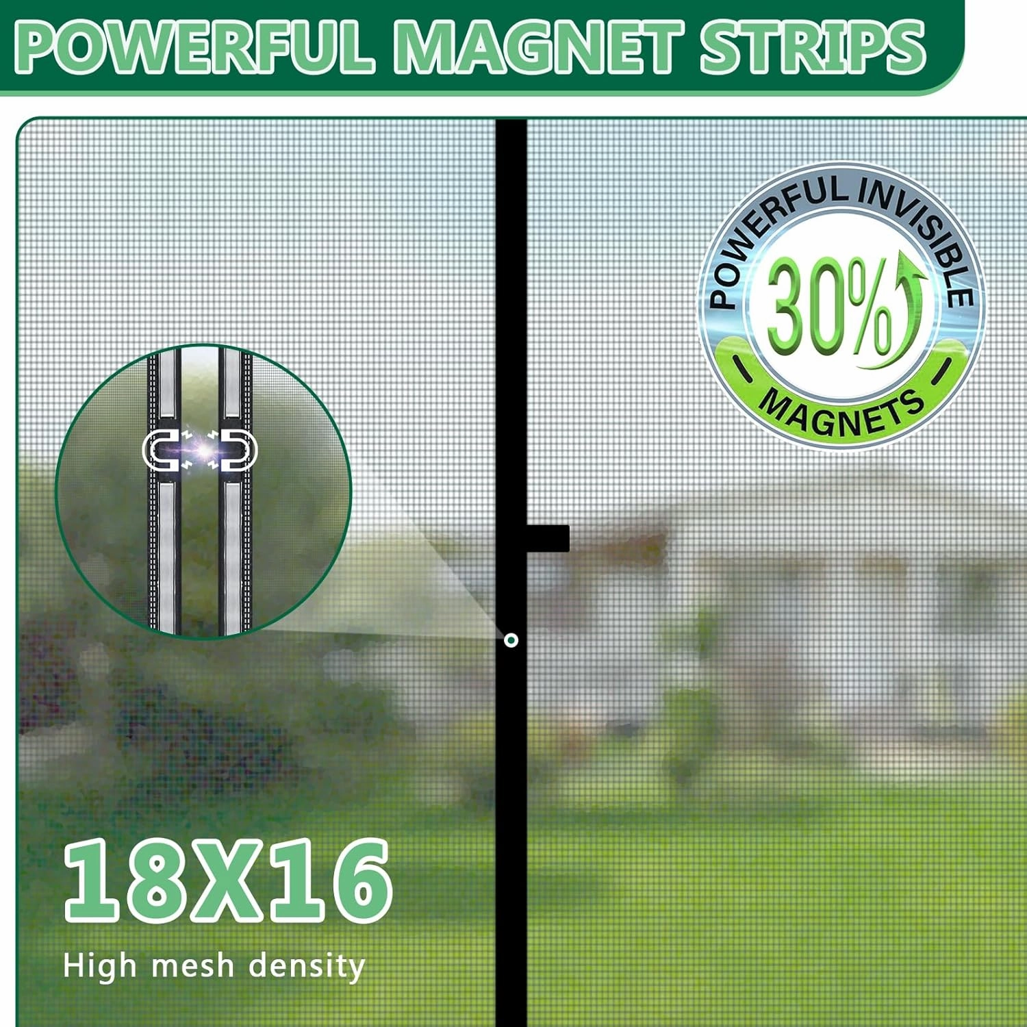 Double Opeing Magentic Screen Door for Sliding French Door, Fit Door Size 64 x 82, Large Self Sealing Screen Door Mesh for Pet Kid, Removable Mesh Net Walk Through, Keep Fly Out, Gray