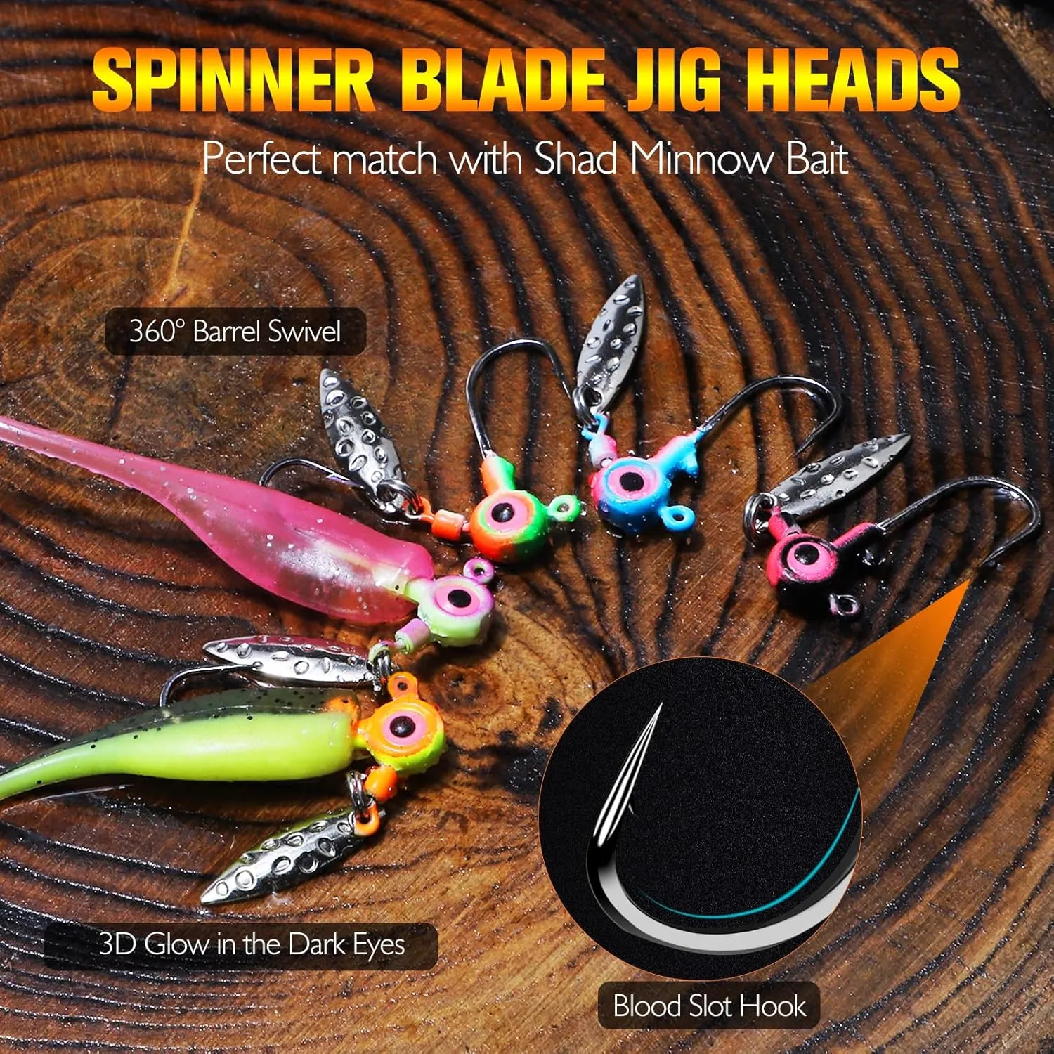 Dovesun Crappie Lures with Jig Heads Kit, Soft Plastic Grubs-Tube Baits 1/8oz 1/16oz 1/32oz Crappie Jigs Walleye Trout Bass Crappie Baits 95-120pcs