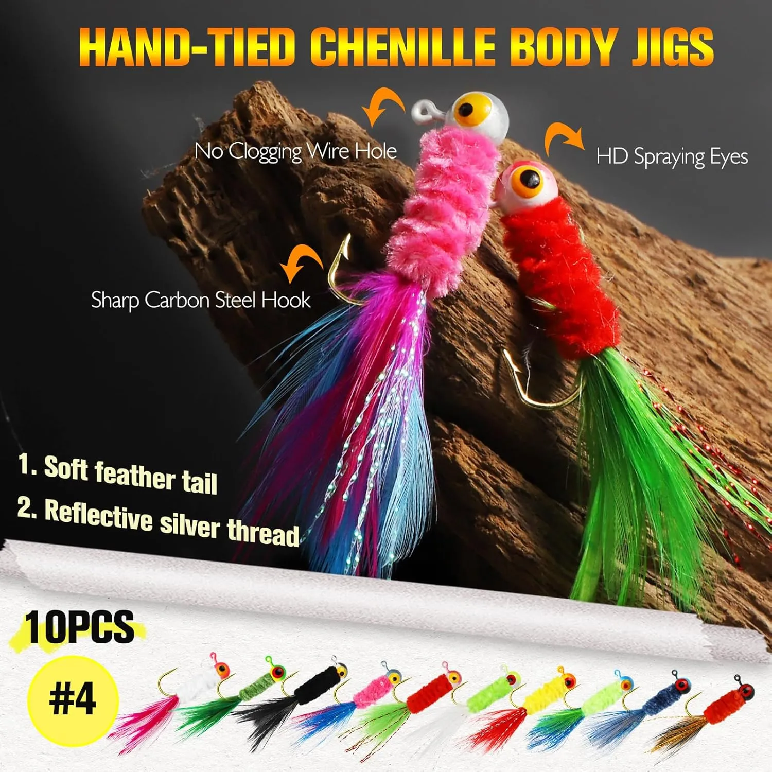 Dovesun Crappie Lures with Jig Heads Kit, Soft Plastic Grubs-Tube Baits 1/8oz 1/16oz 1/32oz Crappie Jigs Walleye Trout Bass Crappie Baits 95-120pcs
