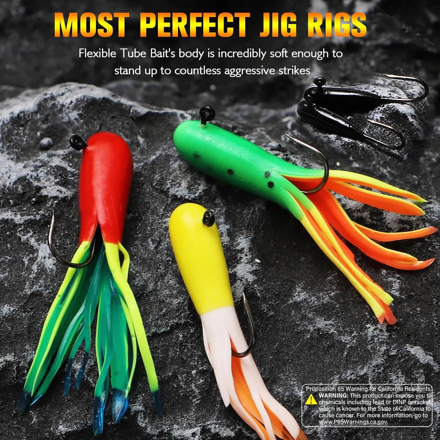 Dovesun Crappie Lures with Jig Heads Kit, Soft Plastic Grubs-Tube Baits 1/8oz 1/16oz 1/32oz Crappie Jigs Walleye Trout Bass Crappie Baits 95-120pcs