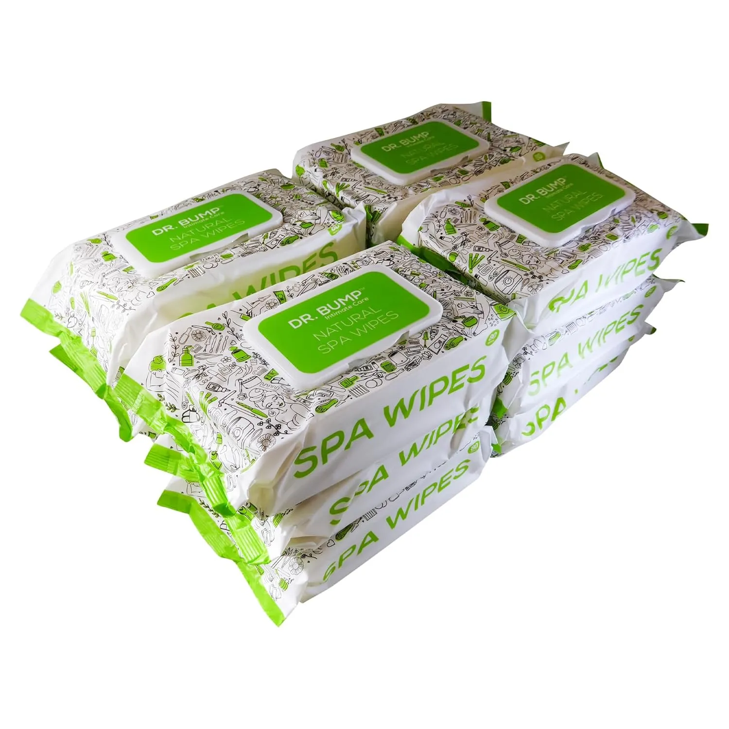 Dr. Bump Intimate Care Natural Spa Wipes with Tea Tree and Manuka Honey 80 pcs Pack of 12